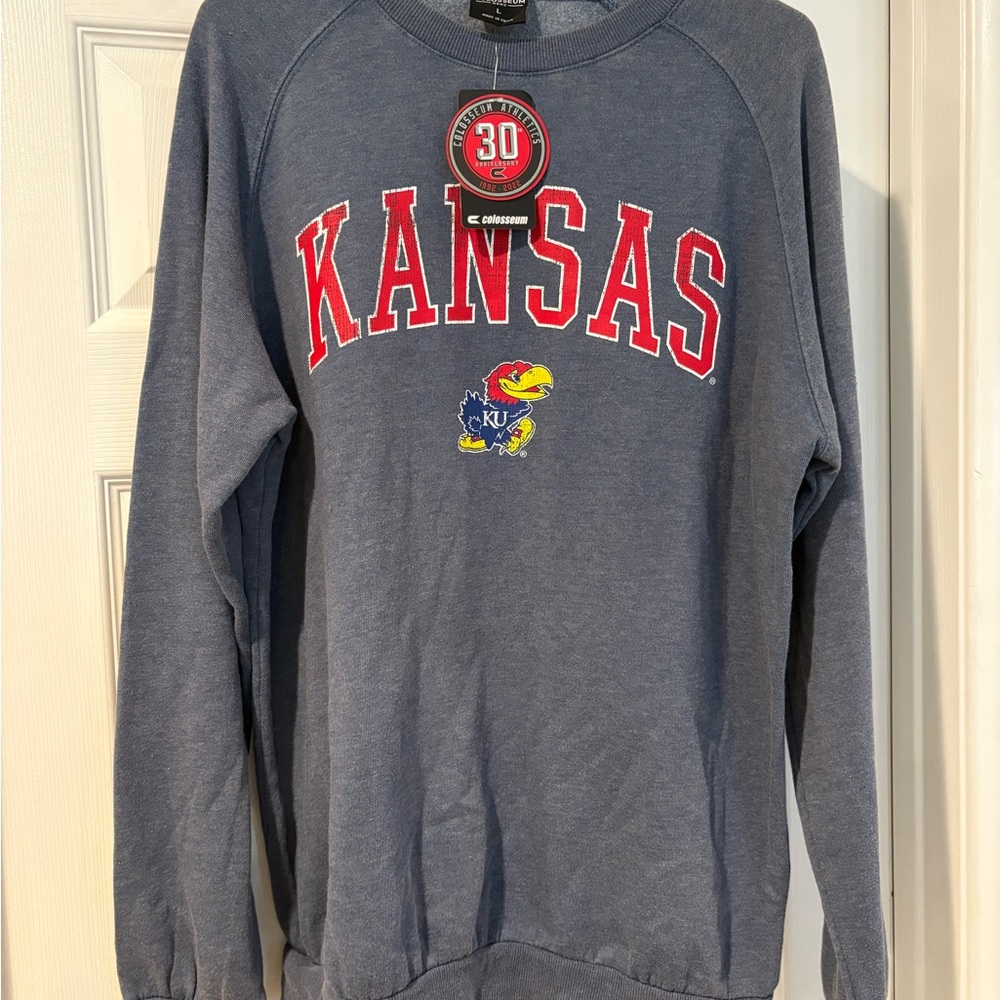 University of Kansas parsons crew Colosseum Blue Kansas Sweatshirt